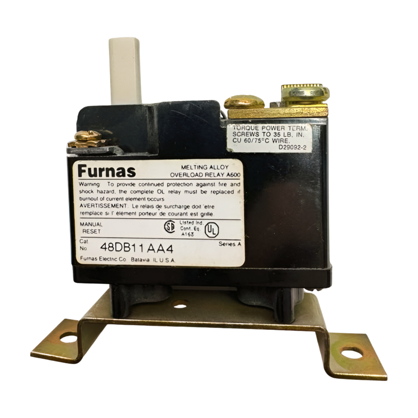 Furnas 48DB11AA4 Melting Alloy Overload Relay A600, Series A **Free Shipping**