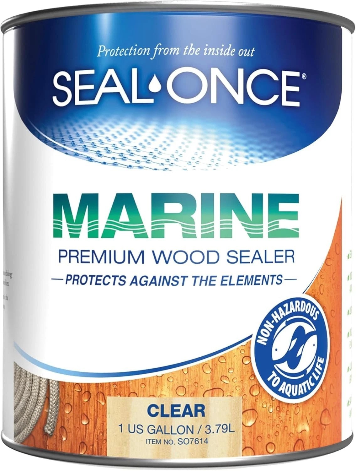 Fast-Drying Marine Wood Stain & Sealer – 1 Gallon for High Moisture Areas