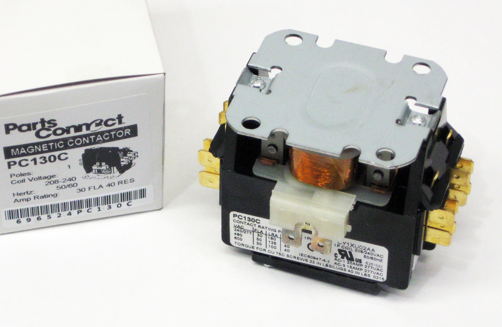 C130C Single One 1 Pole 30 Amps 208/240 Volts A/C Contactor 230 V coil
