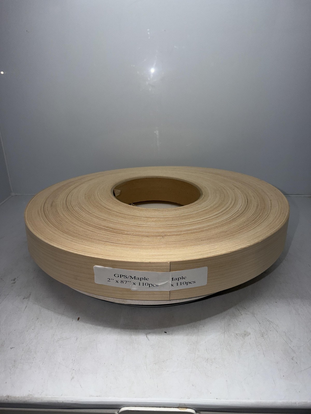 New Roll of GPS / Maple Veneer Edging 2″ x 87″ x 110 pcs 1/64″ thick .02″ & .5mm