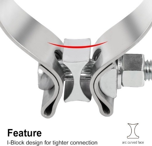 3.5 inch Exhaust Clamp, 3 1/2 Exhaust Clamp Stai Color: 3.5 Exhaust Clamp 2pcs
