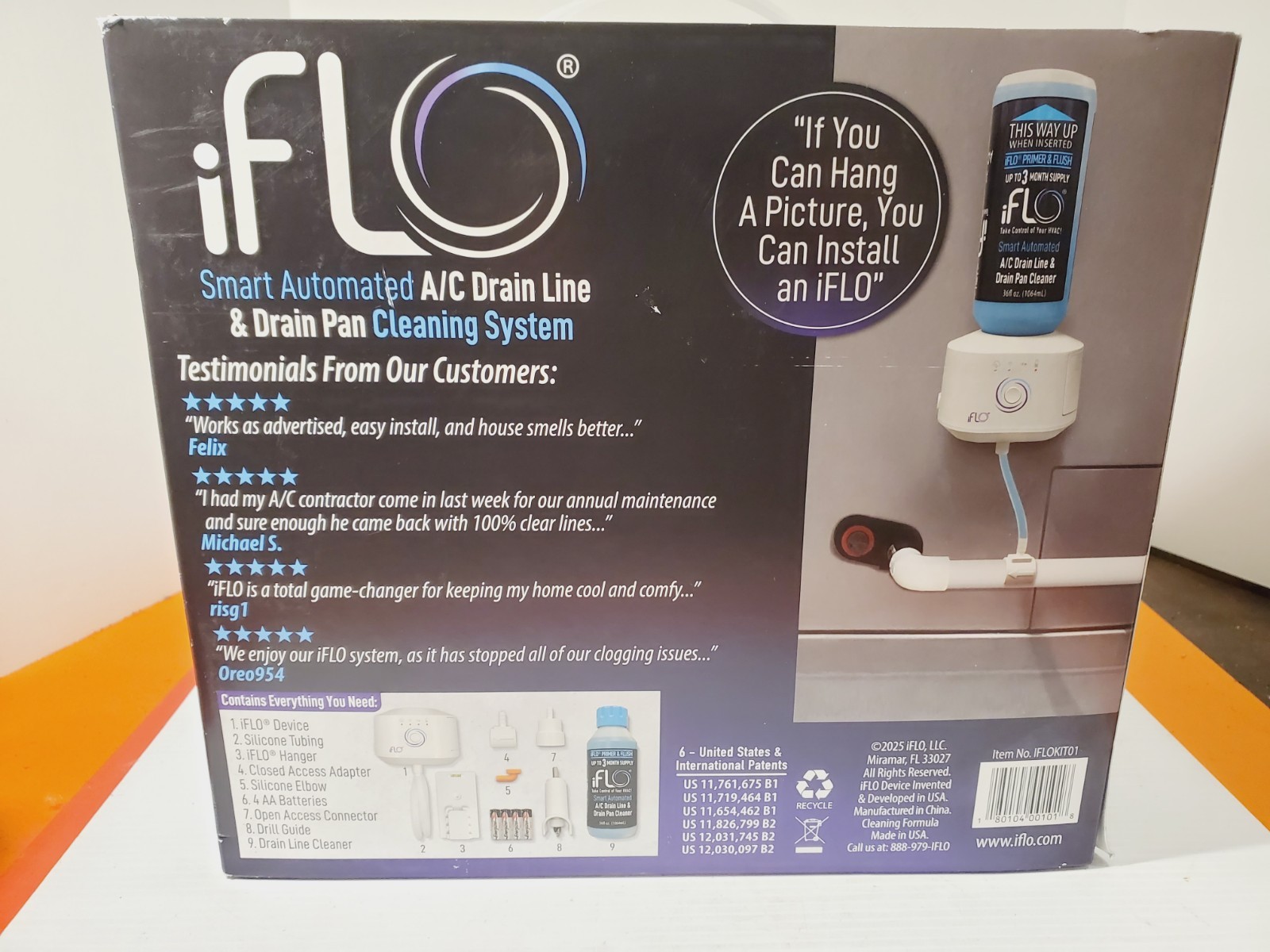 iFLO Smart Automated A/C HVAC Drain Line Cleaner System w/ 3 Month Cartridge New