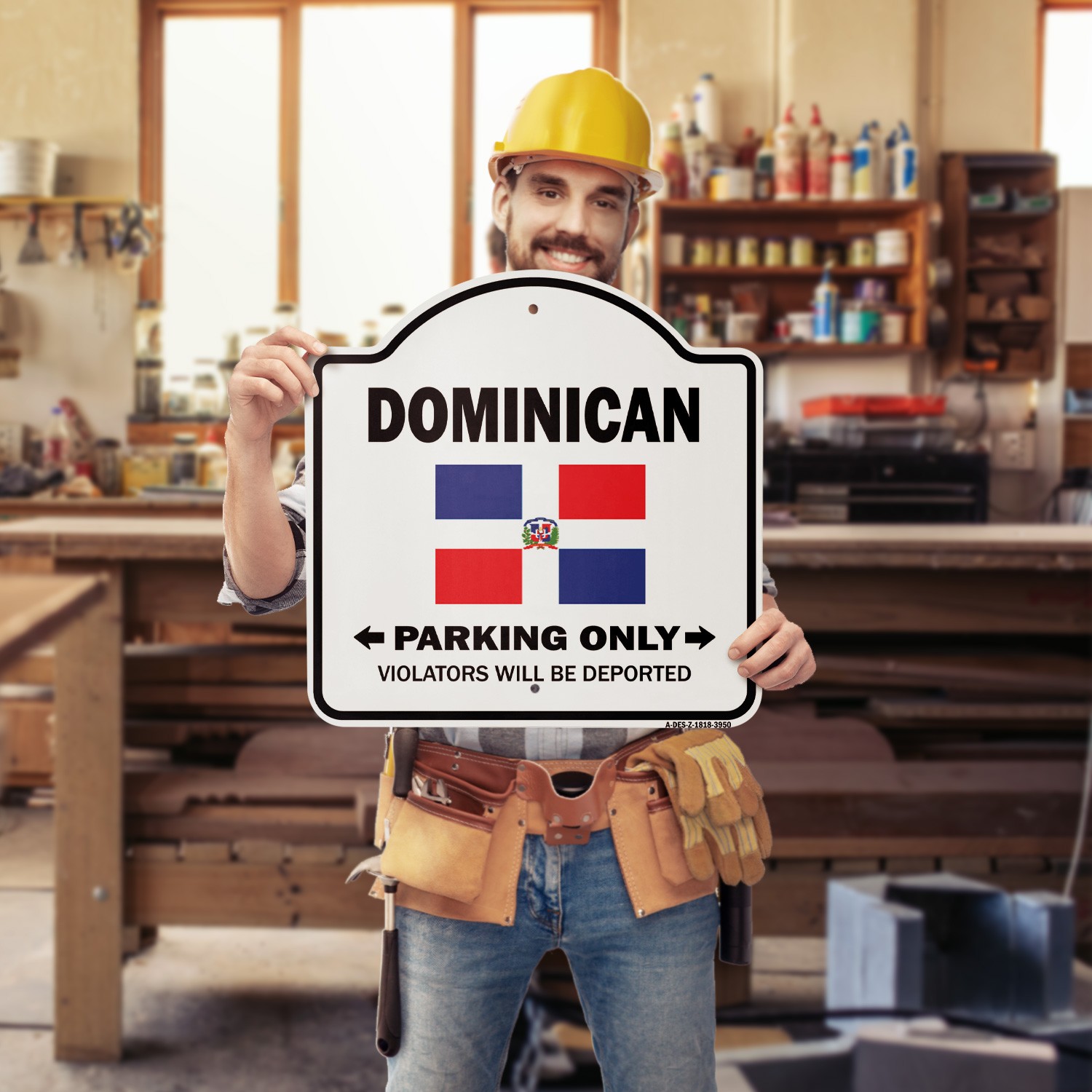 Dominican Parking 18″ X 18″ Heavy-Gauge Aluminum Architectural Sign