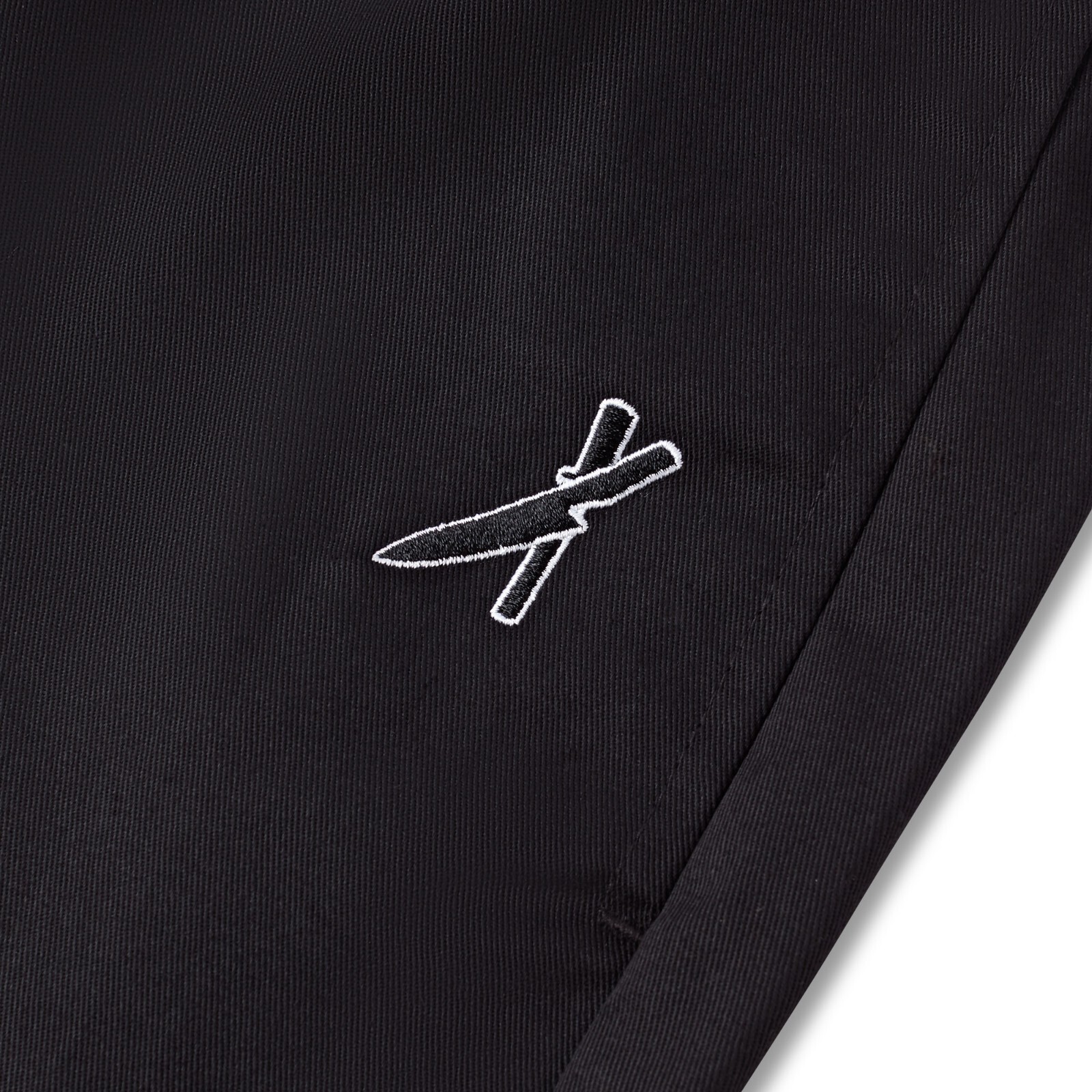 The Vocal Chef Company, Tapered, Fitted Chef Trousers, Slim Leg, Black.