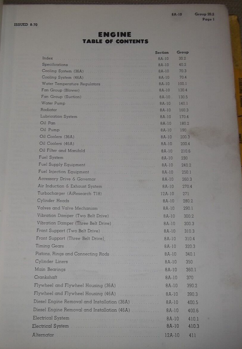 CAT CATERPILLAR D8 D8H TRACTOR DOZER SERVICE SHOP REPAIR MANUAL BOOK 36A 46A