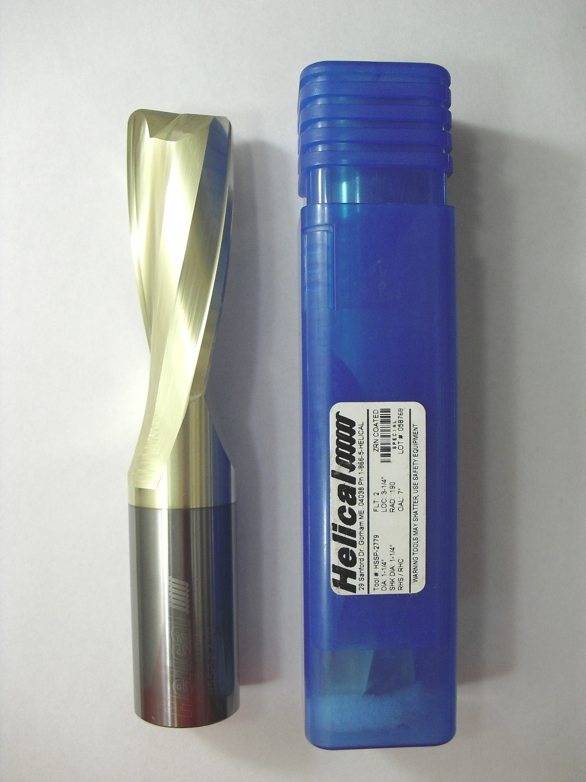 1-1/4″ HELICAL Carbide Endmill 2F CR 0.190″ LOC 3-1/4″x7″
