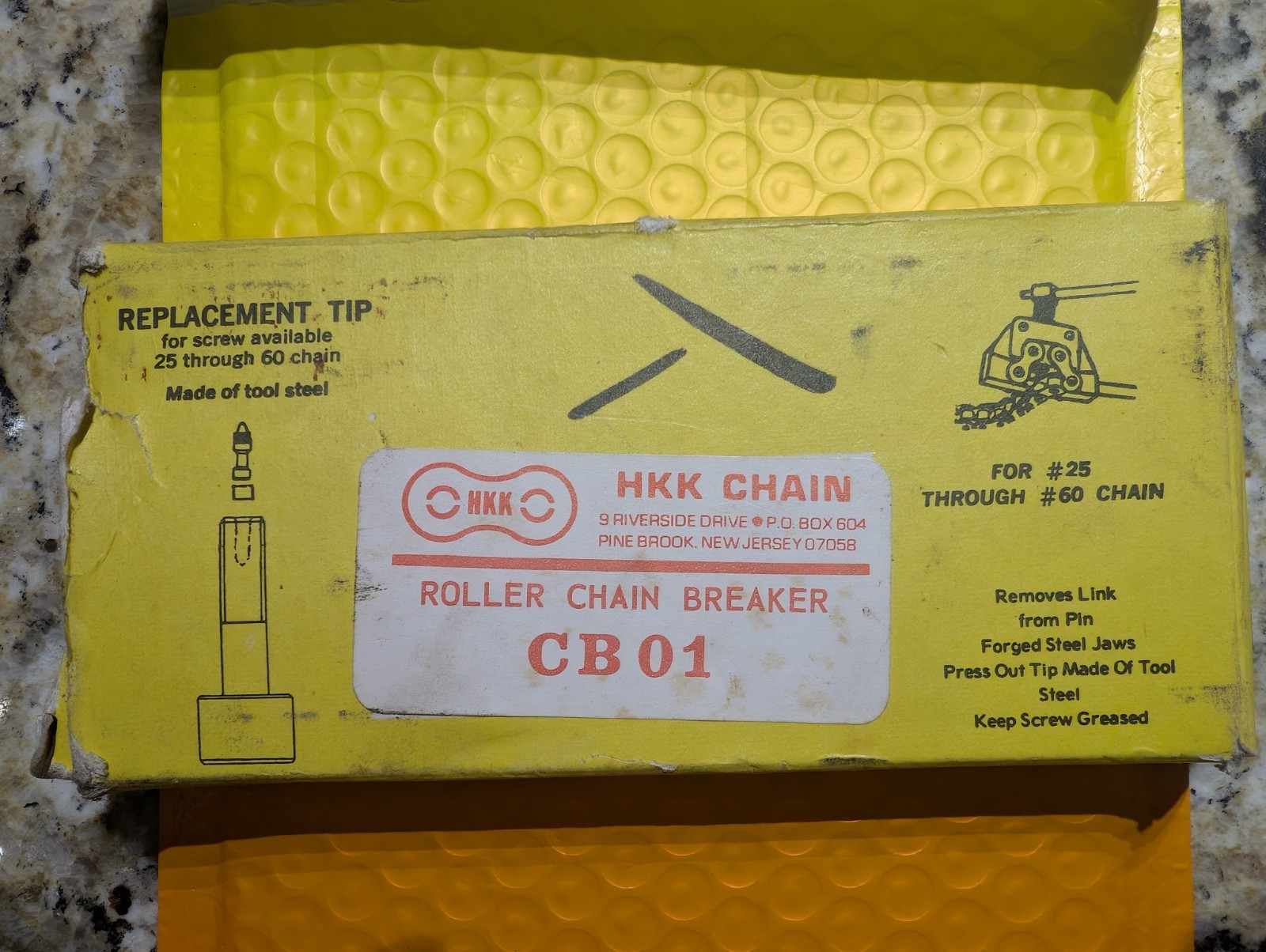 HKK CB 01 ANSI #25-#60 Roller #1 Chain Link Breaker CB01 CB-01 w/2 New Tips USA