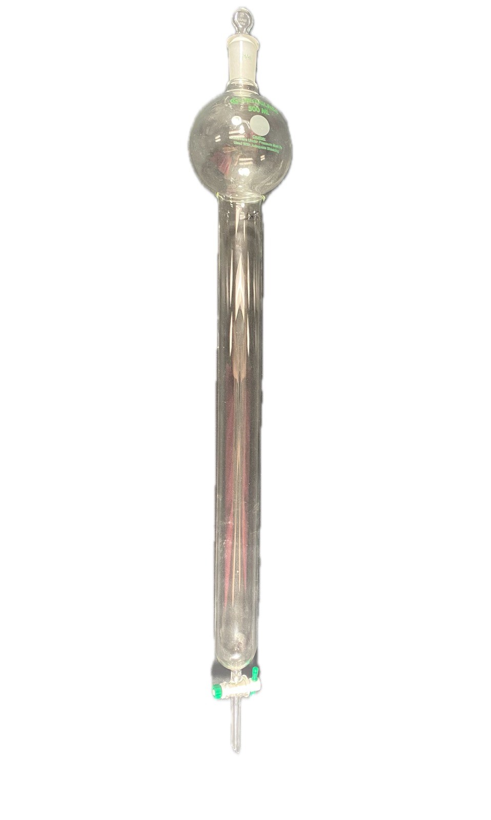 CHEMGLASS 500mL Reservoir Chromatography Column 25mm ID 480mm E.L. CG-1196-06