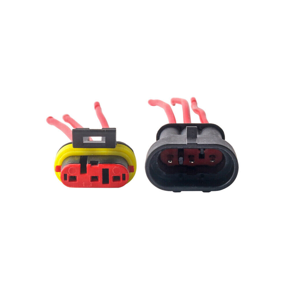 2 Sets Electrical Car 3-Pin 18AWG Wire Connector Male Female Plug Kit Waterproof