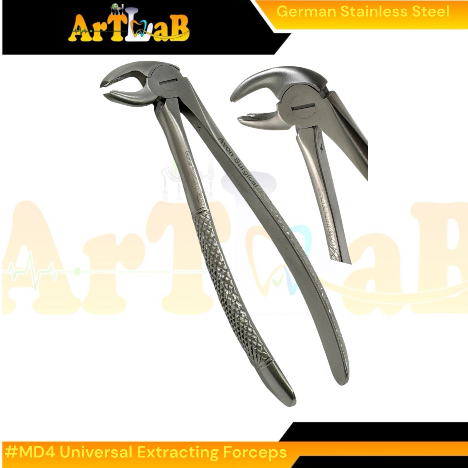 Universal Tooth Extraction Pliers MD4 for Lower Molars – German Stainless Steel