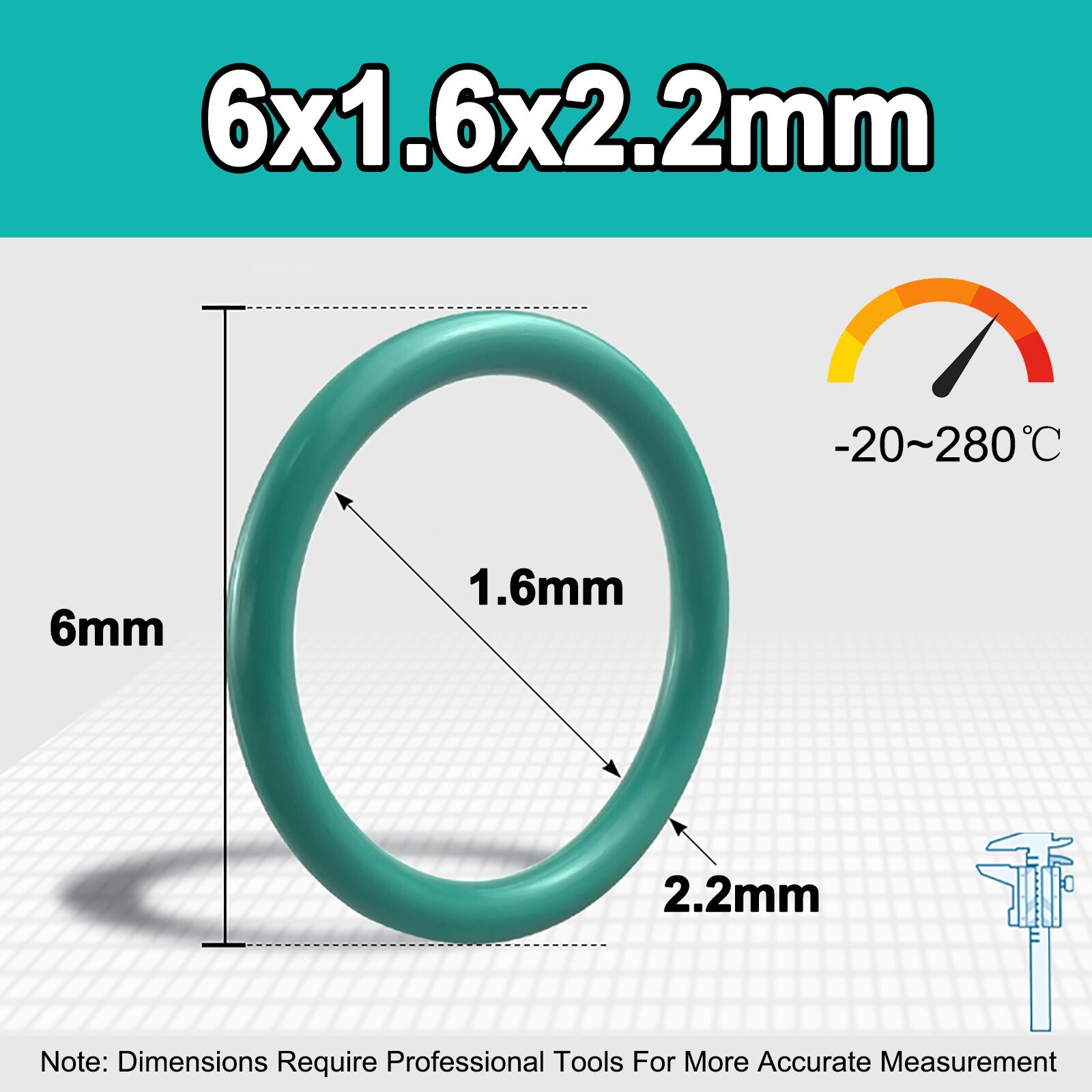 Metric Vitons Rubber FKM O Ring Seals 2.2mm Cross Section 2.4mm-75.6mm ID