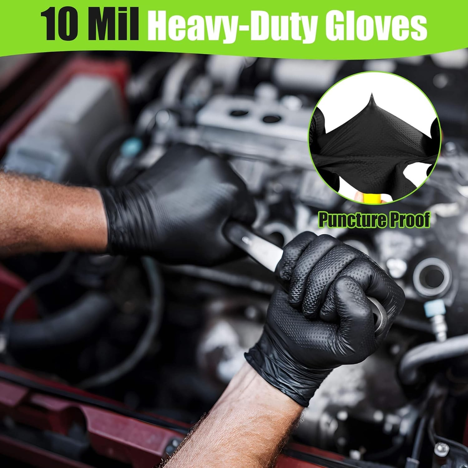 TREEGO 10 Mil Nitrile Gloves Large Disposable Heavy Duty
