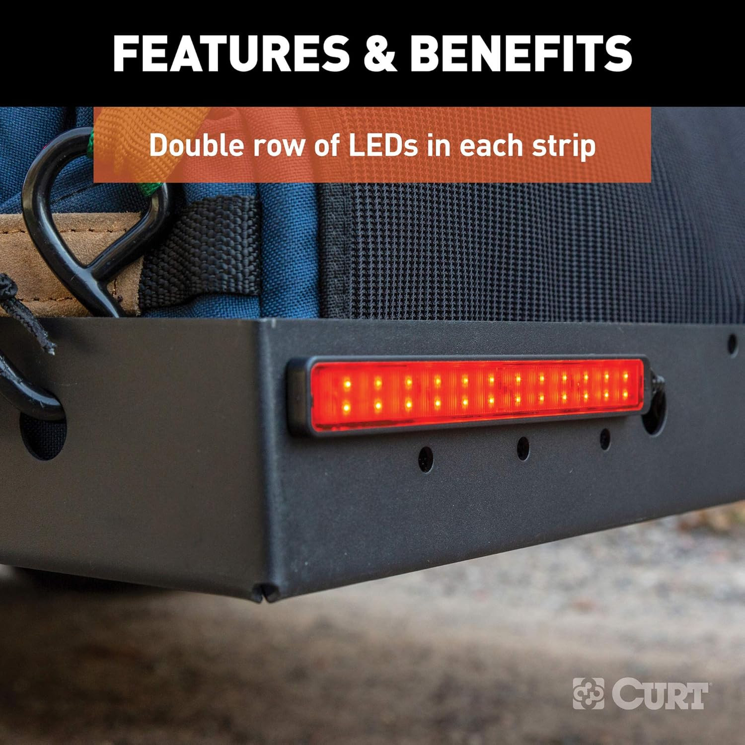 Auxiliary Automotive LED Light Strips for Hitch Cargo Carrier, Bike Rack, 2-Pack
