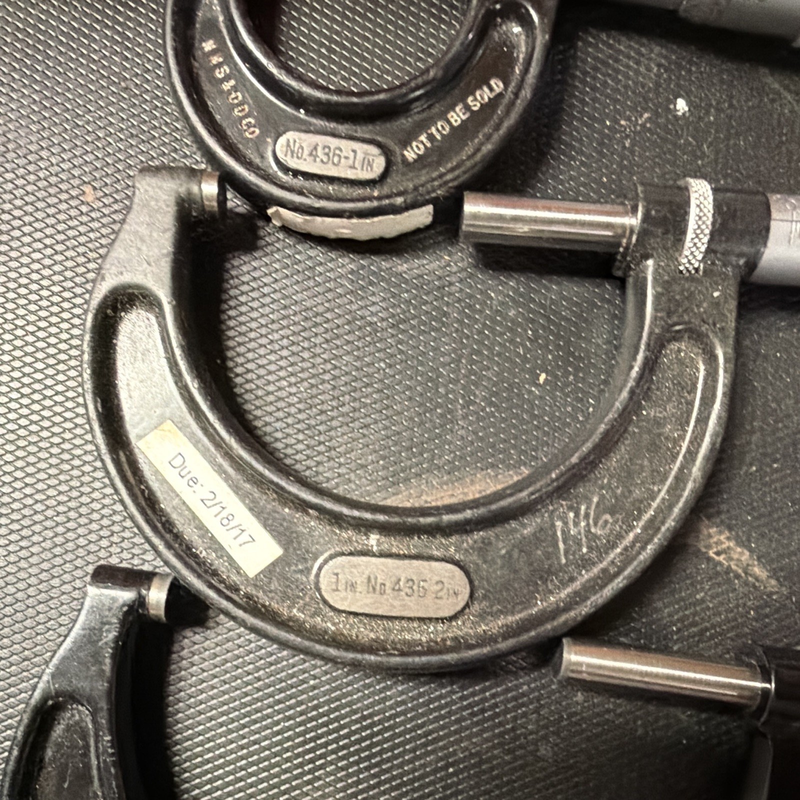 Starrett 436, 4 piece mic set, 0-1”/1-2”/2-3”/4-5”