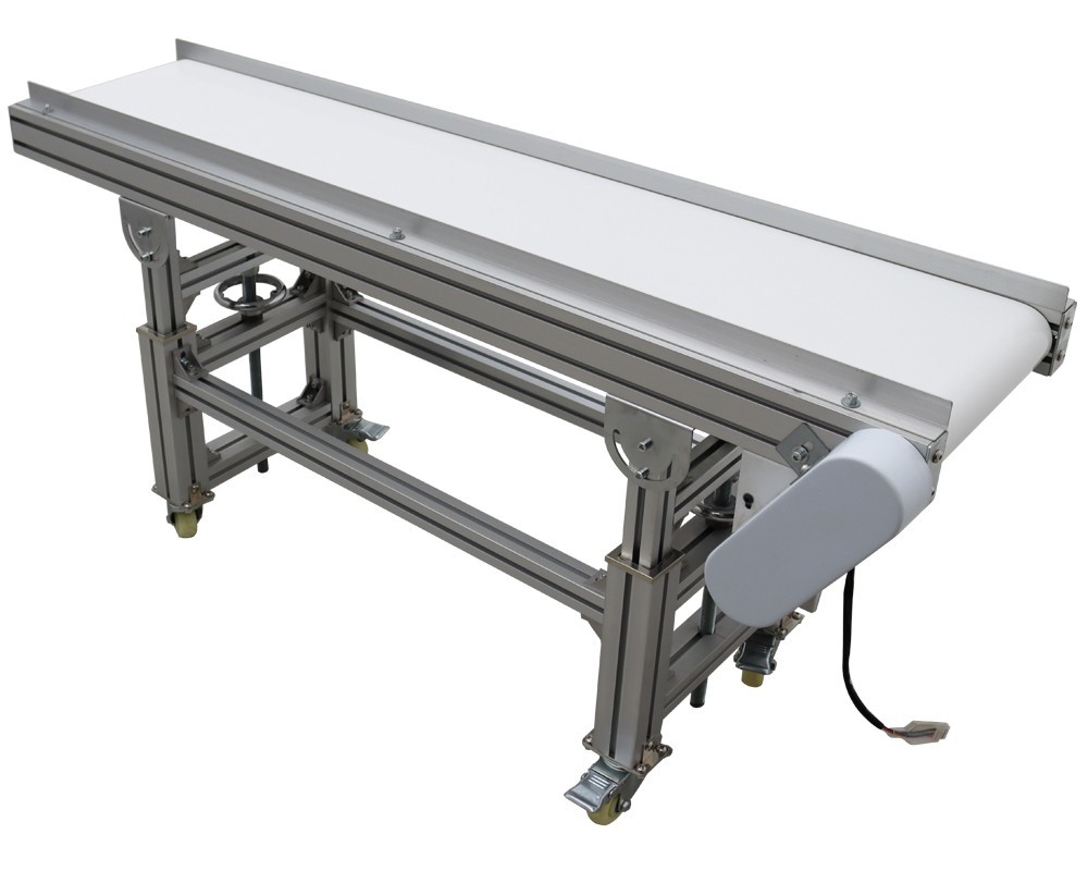 Length 59inch Width 11.8inch PVC Flat Belt Aluminum Frame Conveyor Machine 110V