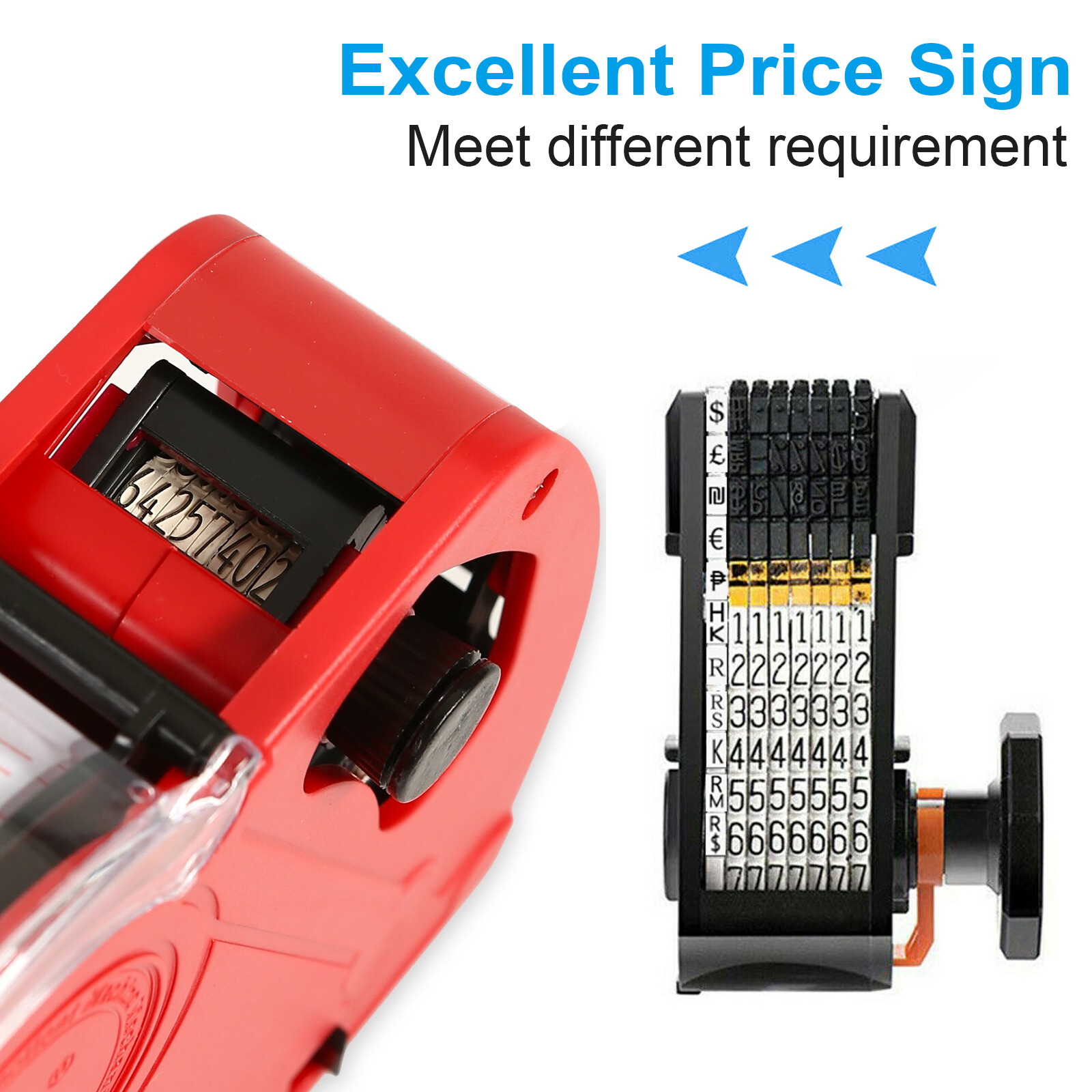 Price Tag Gun MX-5500 8 Digits EOS Labeler Marking Machine w/ Sticker Labels Ink