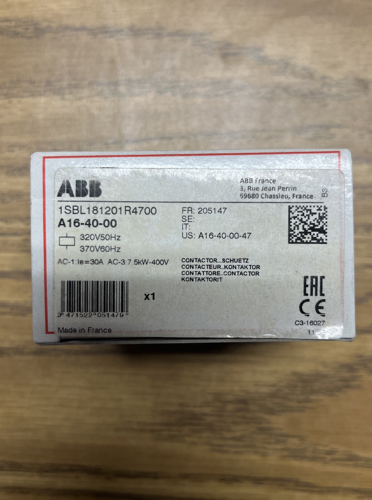 NEW ABB A16-40-00 120V 60Hz AC Contactor
