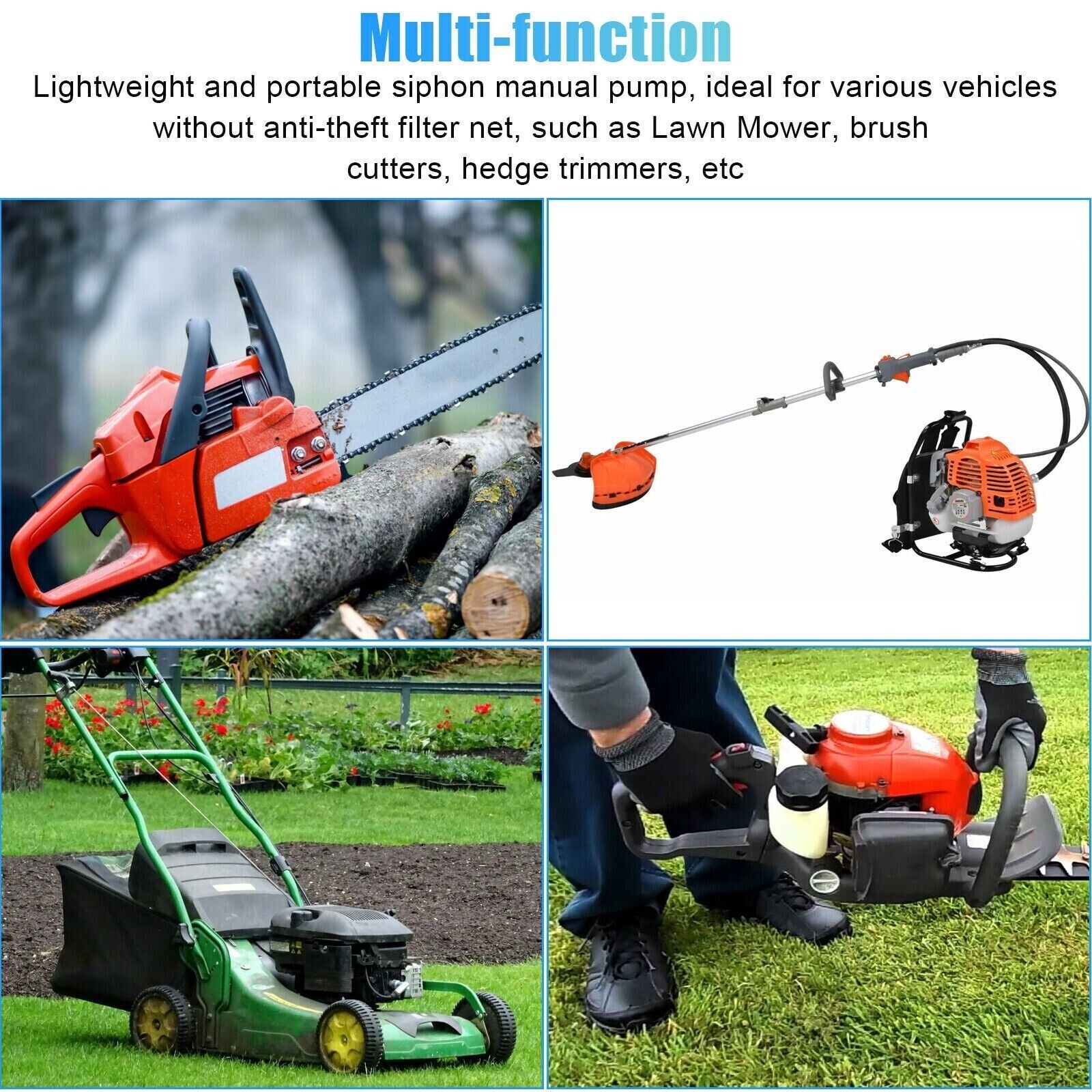 Gas Transfer Siphon Pump Gasoline Siphone Hose Oil Water Fuel Transfer Hand Pump
