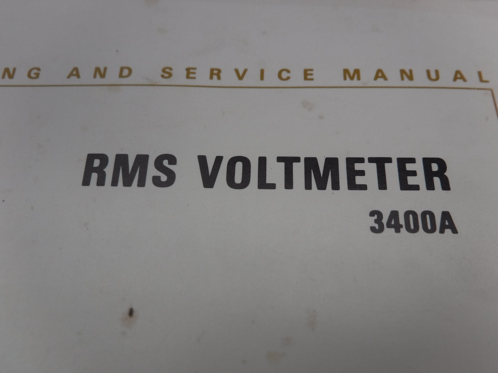 Hewlett Packard 3400A RMS Voltmeter Manual 03400-90008
