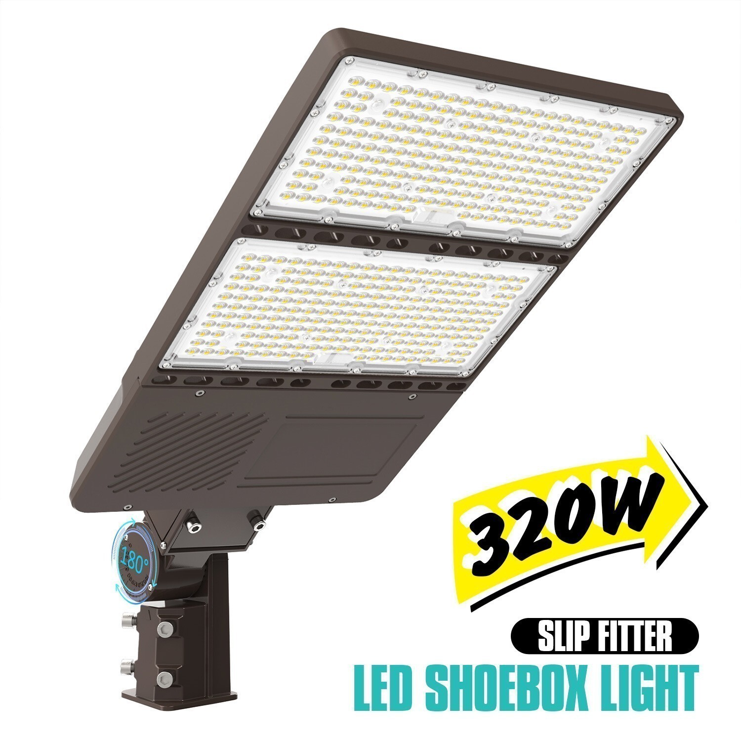 320W LED Parking Lot Lights Adjustable Slip Fit Outdoor Commercial Stadium Light