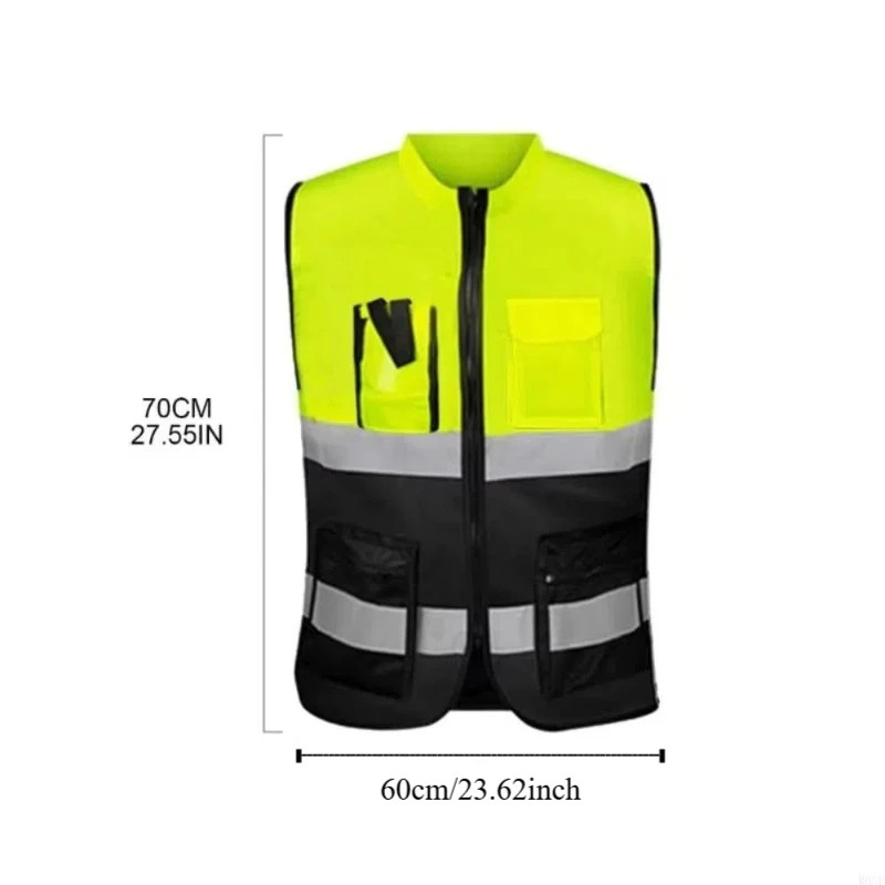 Reflective Safety Vest High Visibility One Size with Pocket Outdoor Gear