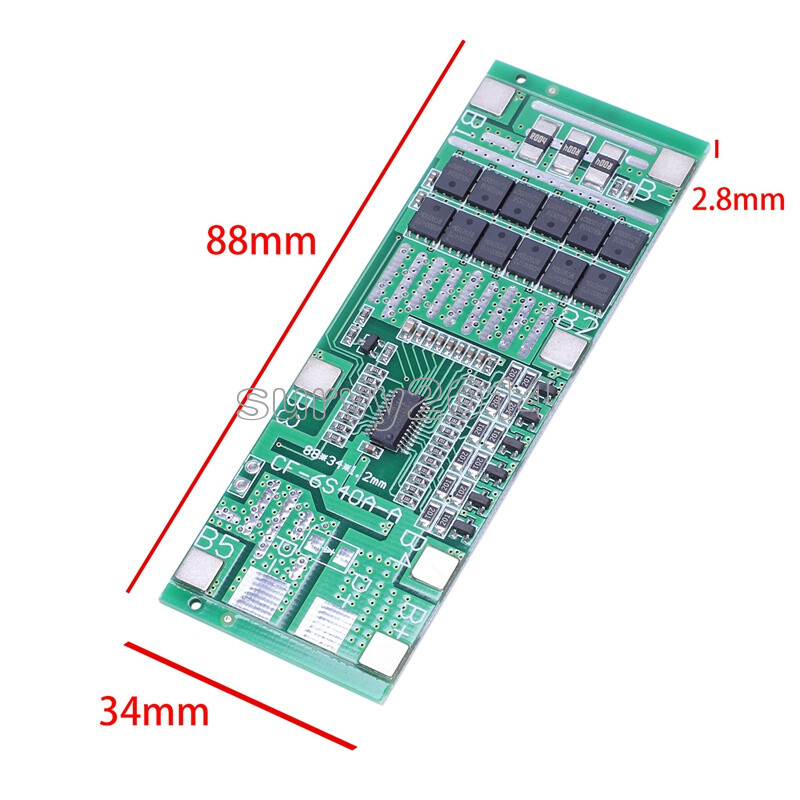 24V 6S 40A 18650 Li-Ion Lithium Battery Poretect Board Solar Light Bms Pcb