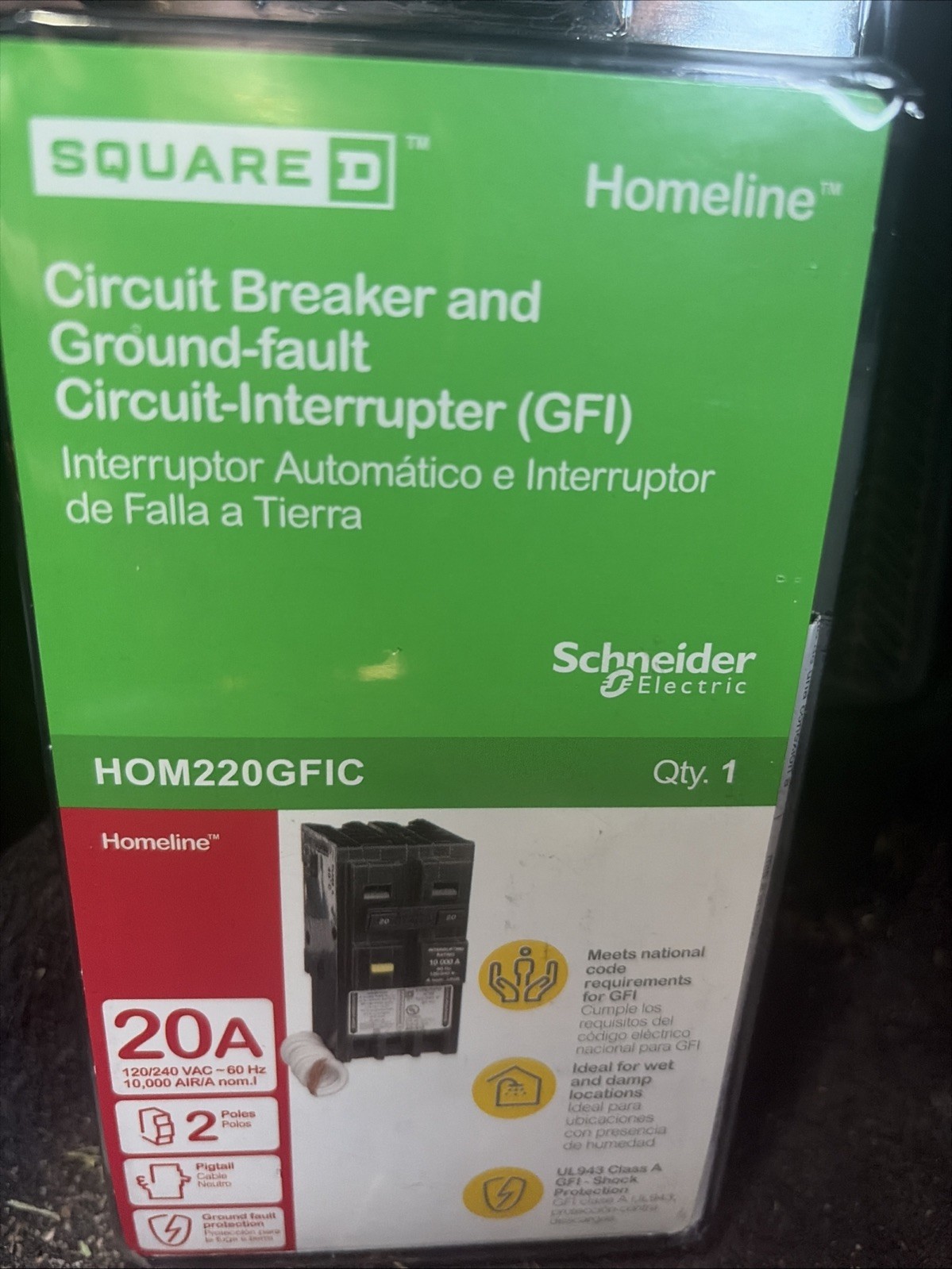 Square D HOM220GFIC 20 A Miniature Circuit Breaker