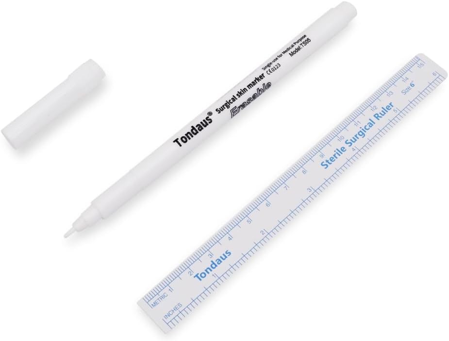 6Pcs Professional Surgical Tip Skin Marker Pen White Stencil Markers Pen with
