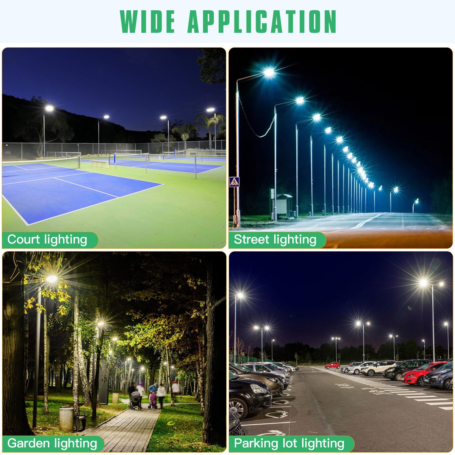 320W LED Parking Lot Light Fixtures Commercial Shoebox Pole Lights 5000K 33600LM