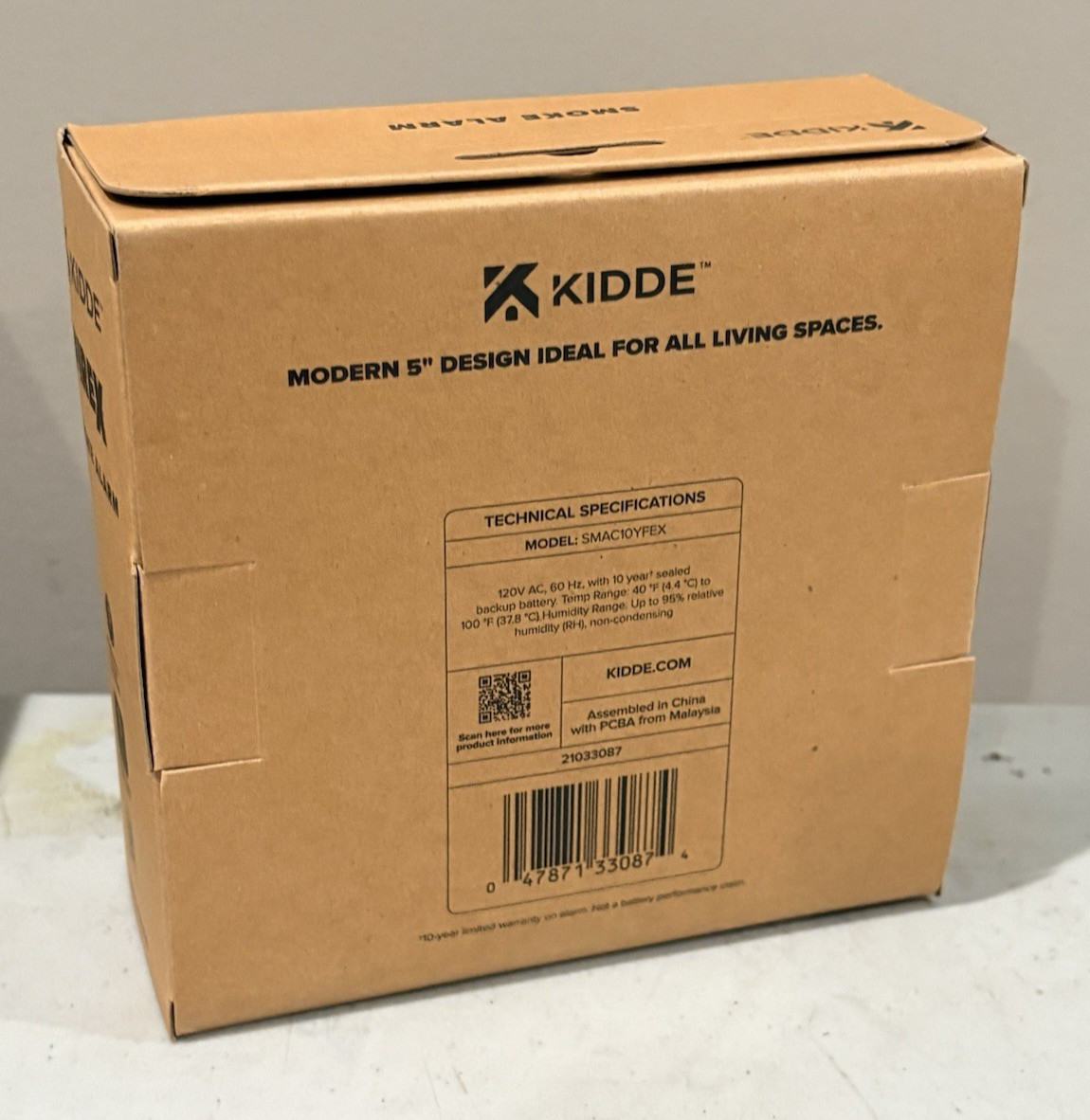 Kidde Firex SMAC10YFEX 21033087 Smoke Alarm, Hardwired W/ 10-Year Backup Battery