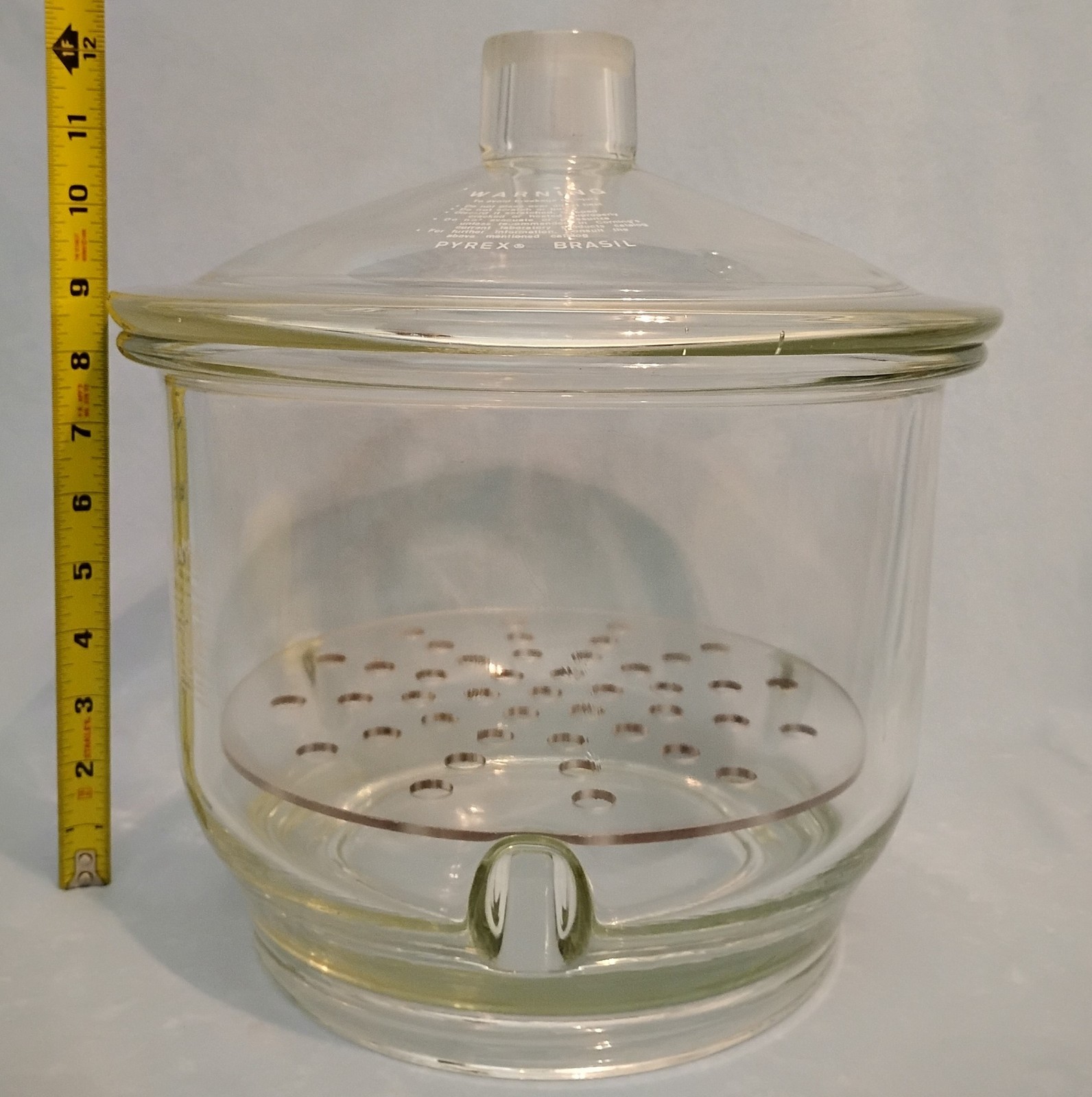 Corning PYREX Glass 10.5 L Large Vacuum Desiccator 11.5” Outside Diameter