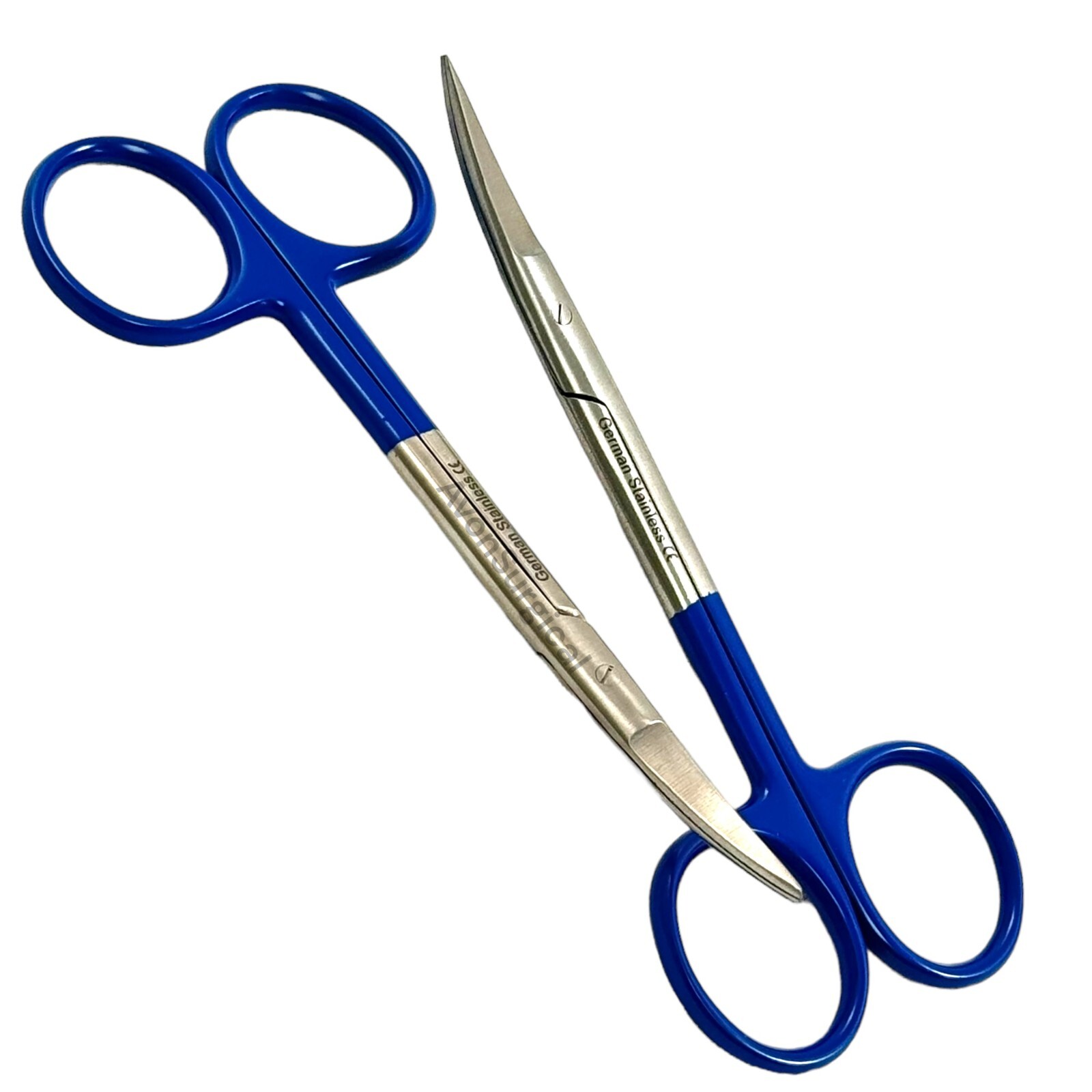 NEW GERMAN 5 IRIS SCISSORS 4.5″CURVED SUPERCUT DENTAL SURGICAL INSTRUMENT-BLUE