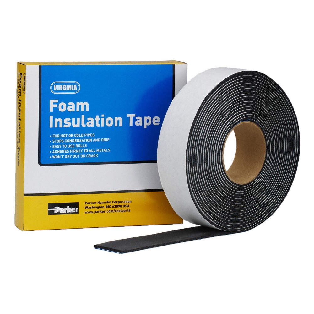 PARKER VIRGINIA K502 Foam Tape,2 in x 10 yd,Black 4E309