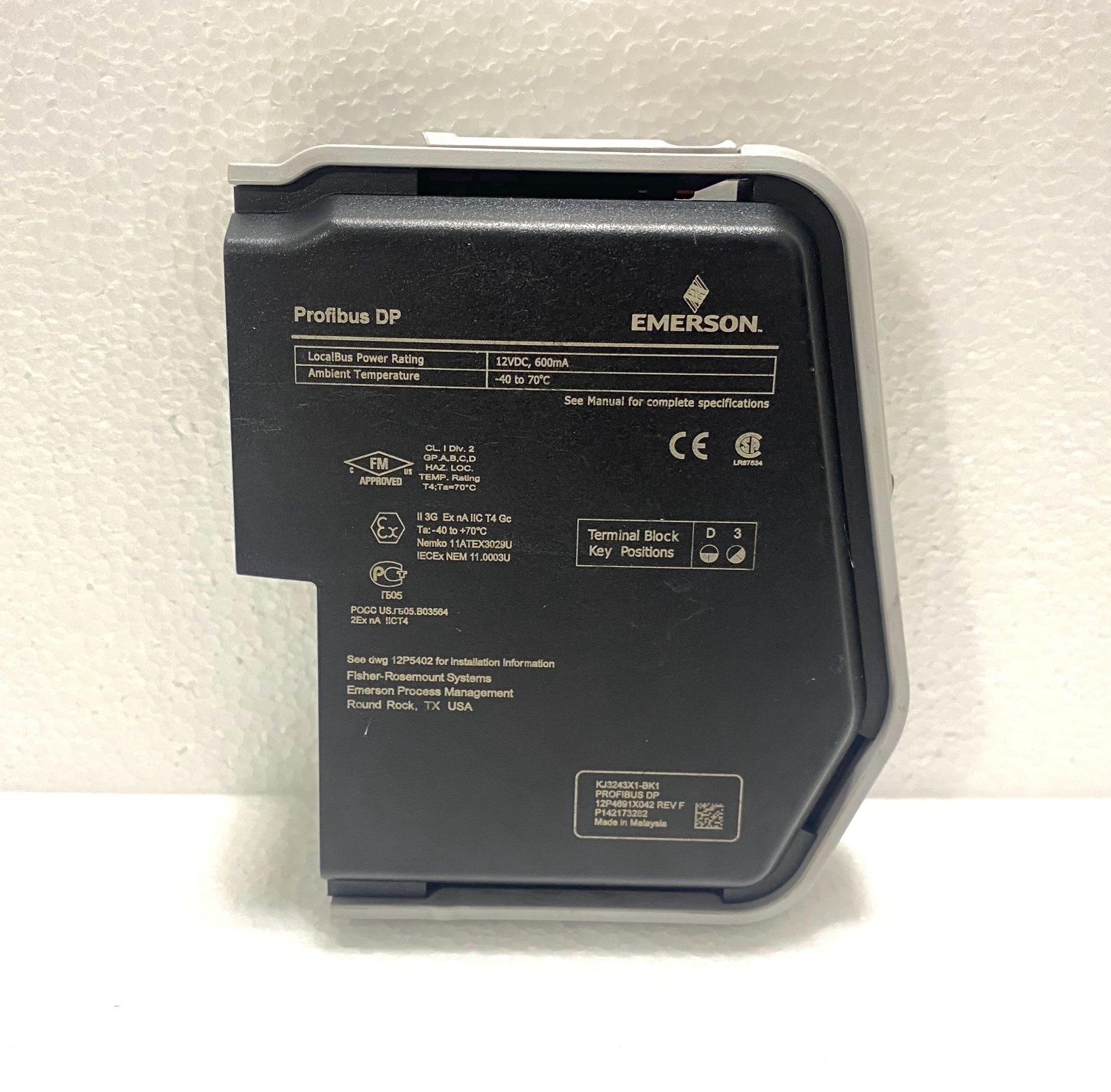 Emerson KJ3243X1-BK1 Profibus Dp 12P4691X092 Rev F