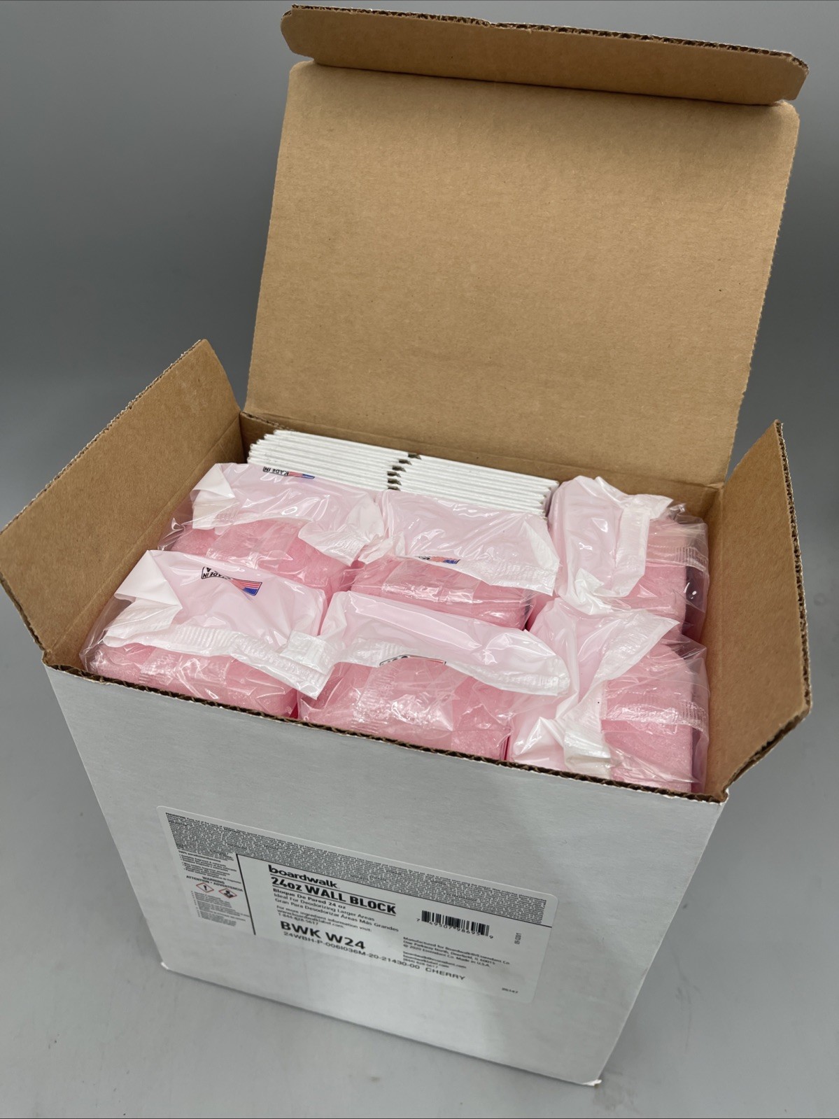 Boardwalk Deodorizing Para Wall Blocks, 24oz, Pink, Cherry 6 Pack New