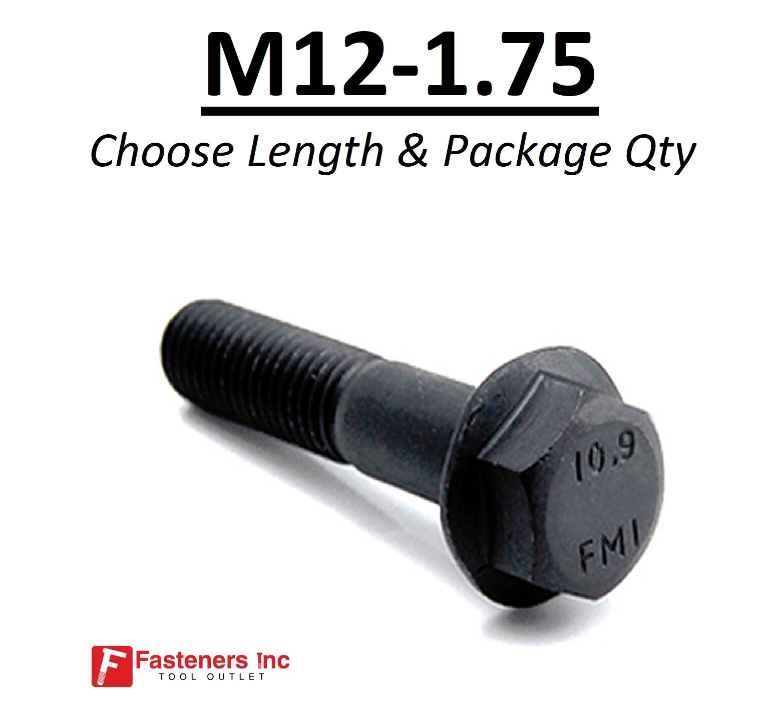 (Choose Length & Qty’s) M12-1.75 Grade 10.9 Metric Flange Bolts Black Phos & Oil