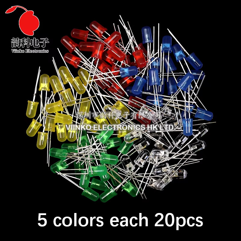3MM 5MM Light Emitting Diodes Electronics Kit Box F3 F5 LED Diode Assorted Kit W