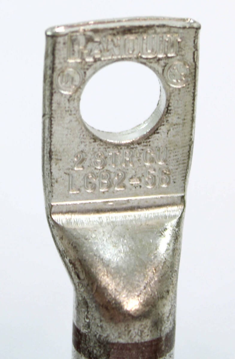 Panduit LCB2‑56 Copper Compression Lug #2 AWG 5/16″ Stud Long Barrel Tin‑Plated