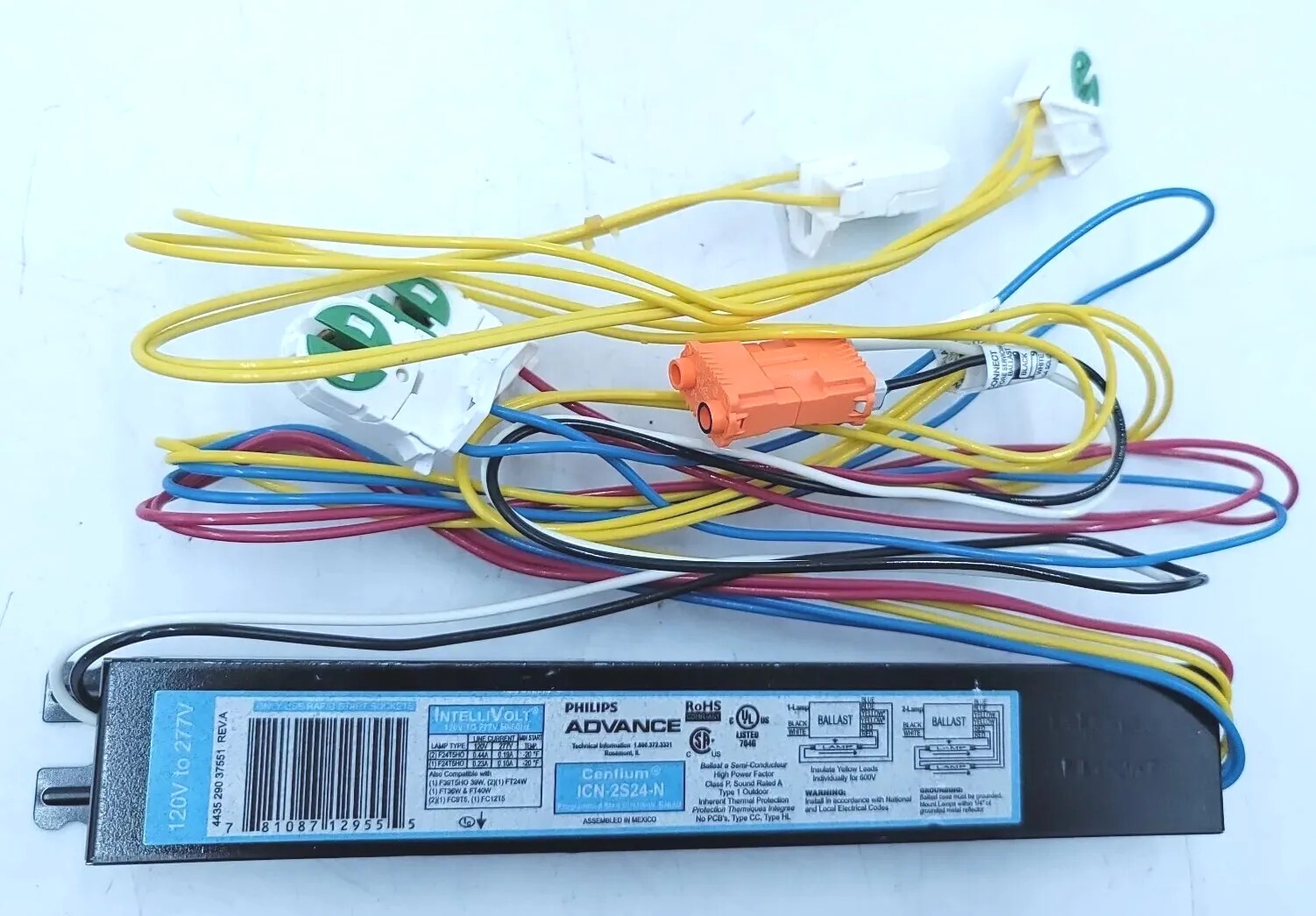 Philips Advance Centium ICN-2S24-N Ballast 120V/277V Fluorescent Lamp F24T5HO