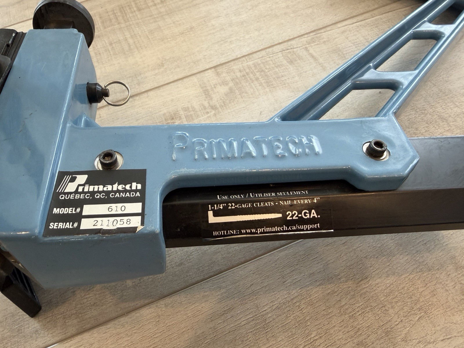 Primatech 610 Hardwood Floor Nailer Great Condition + 2 Boxes 1-1/4 Nails Mallet