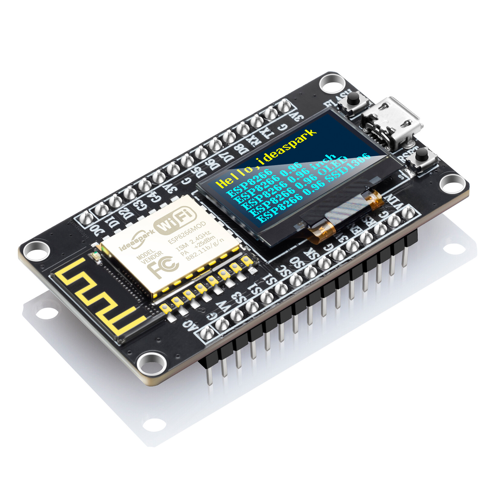 NodeMCU ESP8266 Development Board 0.96” OLED Display for Arduino /Micropython