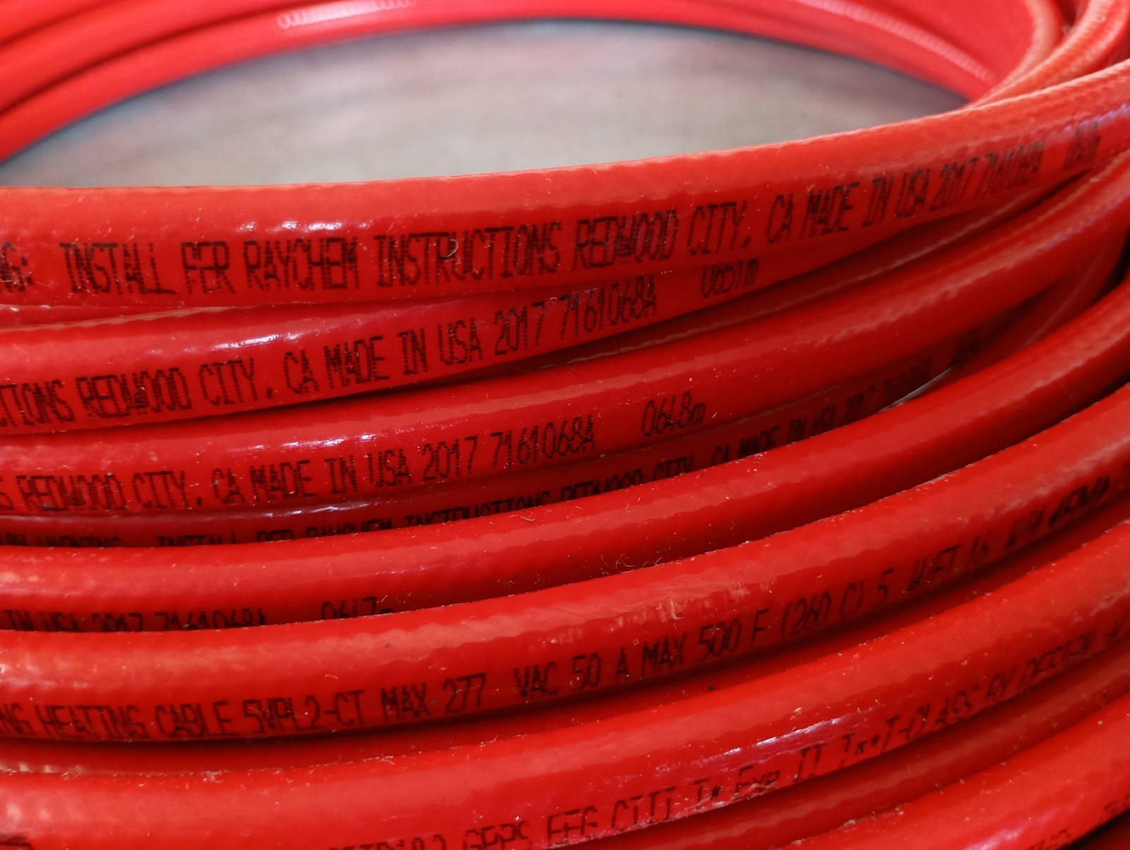 NEW 100 FT RAYCHEM VPL-5VPL2-CT HIGH TEMP SELF REG. HEATING CABLE 5W/FT 277VAC
