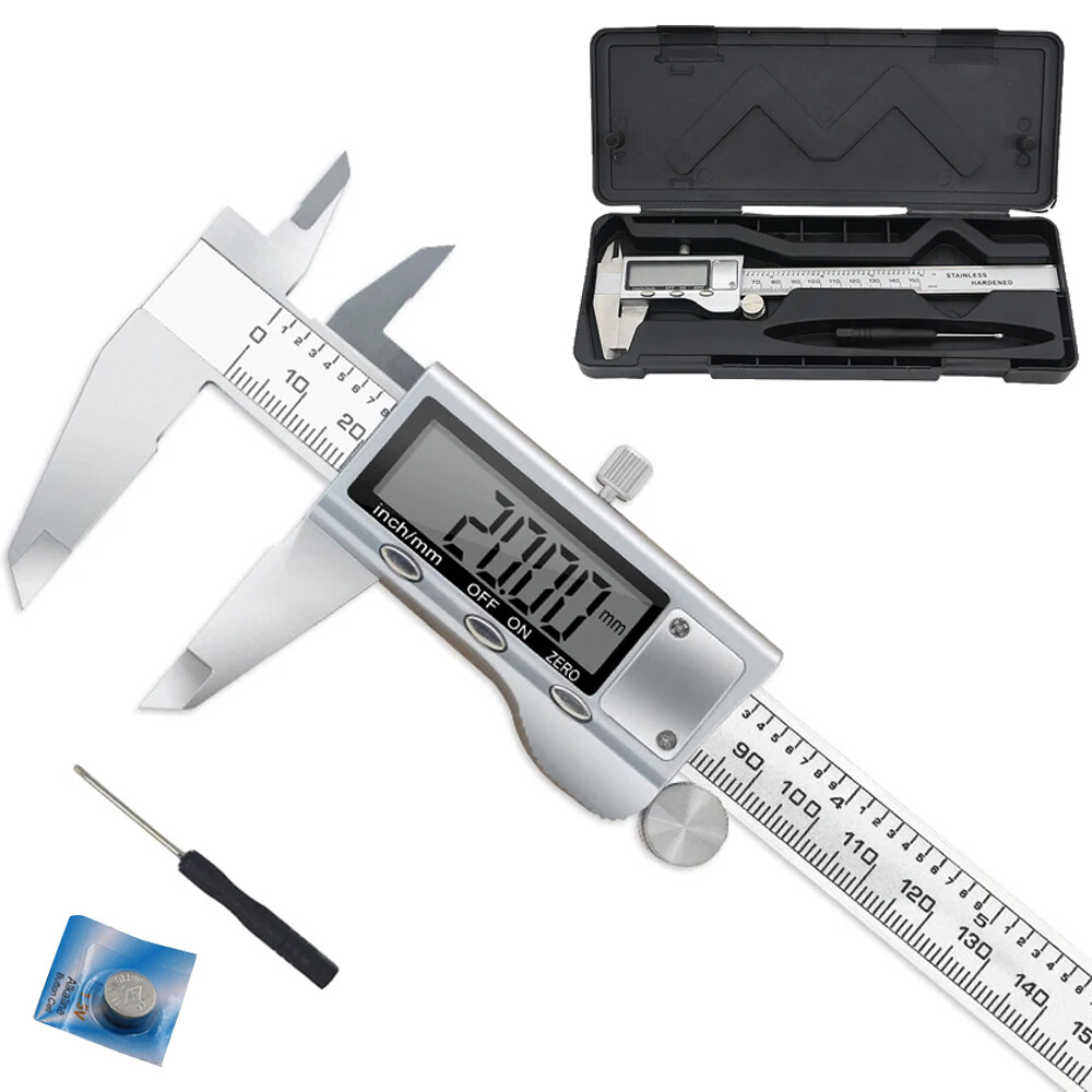 Digital Caliper Micrometer LCD Gauge Vernier Electronic Measuring Tool 6″ 150mm