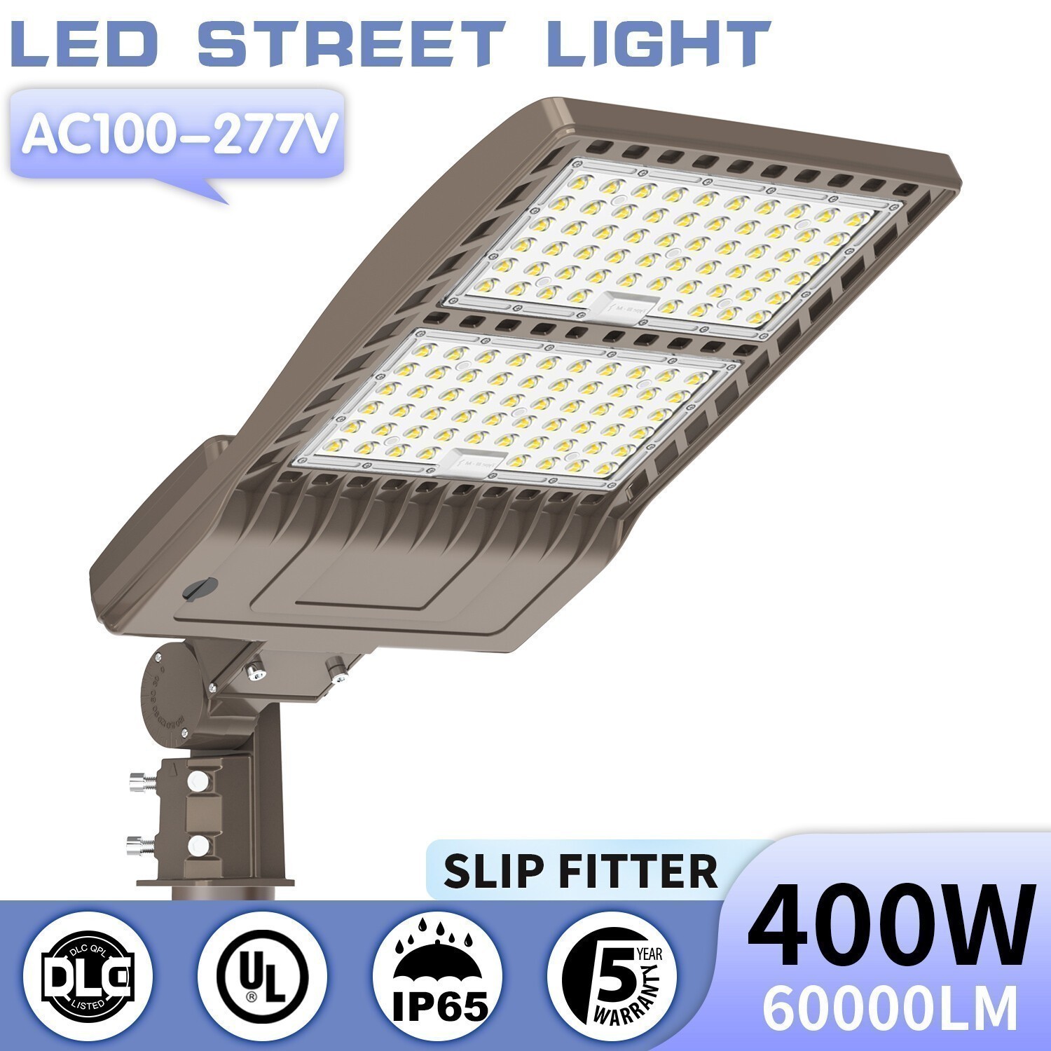 400W LED Parking Lot Pole Light Commercial Shoebox Fixture Super Bright 60000LM