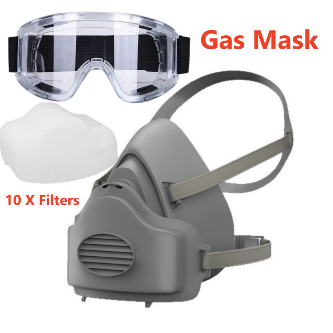 Premium Dust Respirator Mask with 10 Replaceable Filters for Industrial Protect