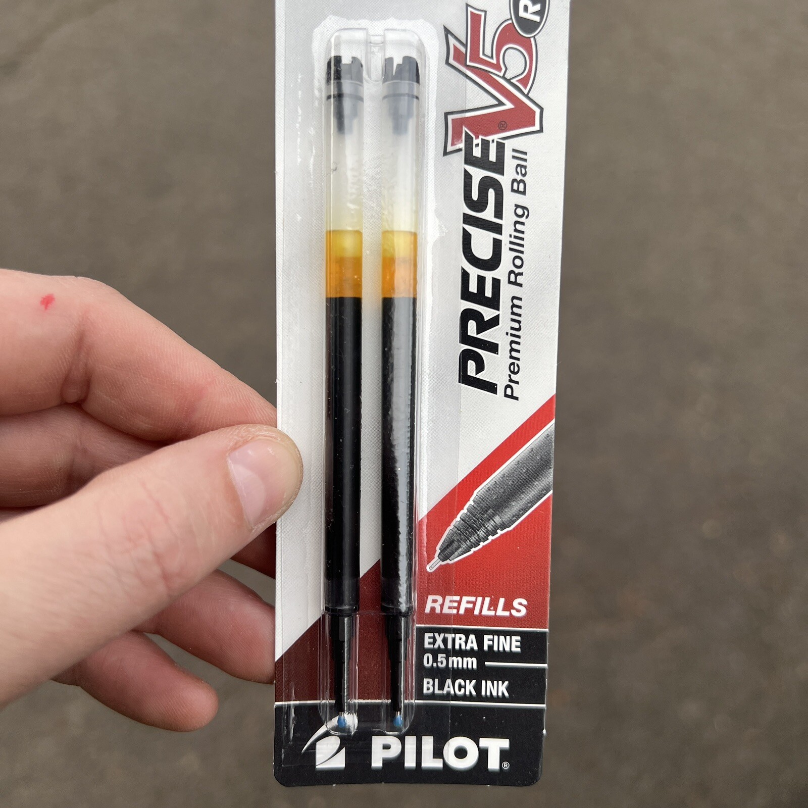 Pilot Precise V5 RT 1 Pack of 2 Refills Black Ink, 0.5mm X-Fine