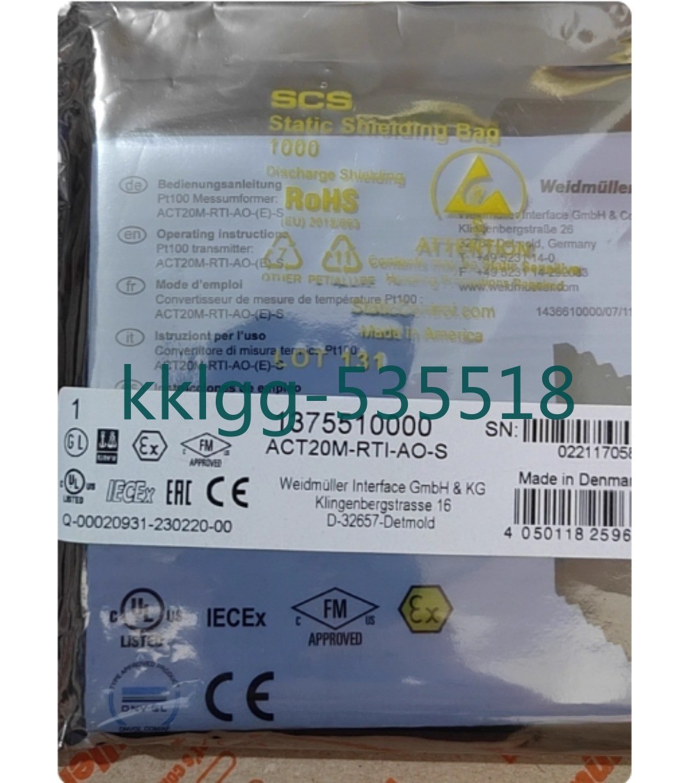 1 PCS NEW Weidmuller ultra-thin signal isolator ACT20M-RTI-AO-S 1375510000