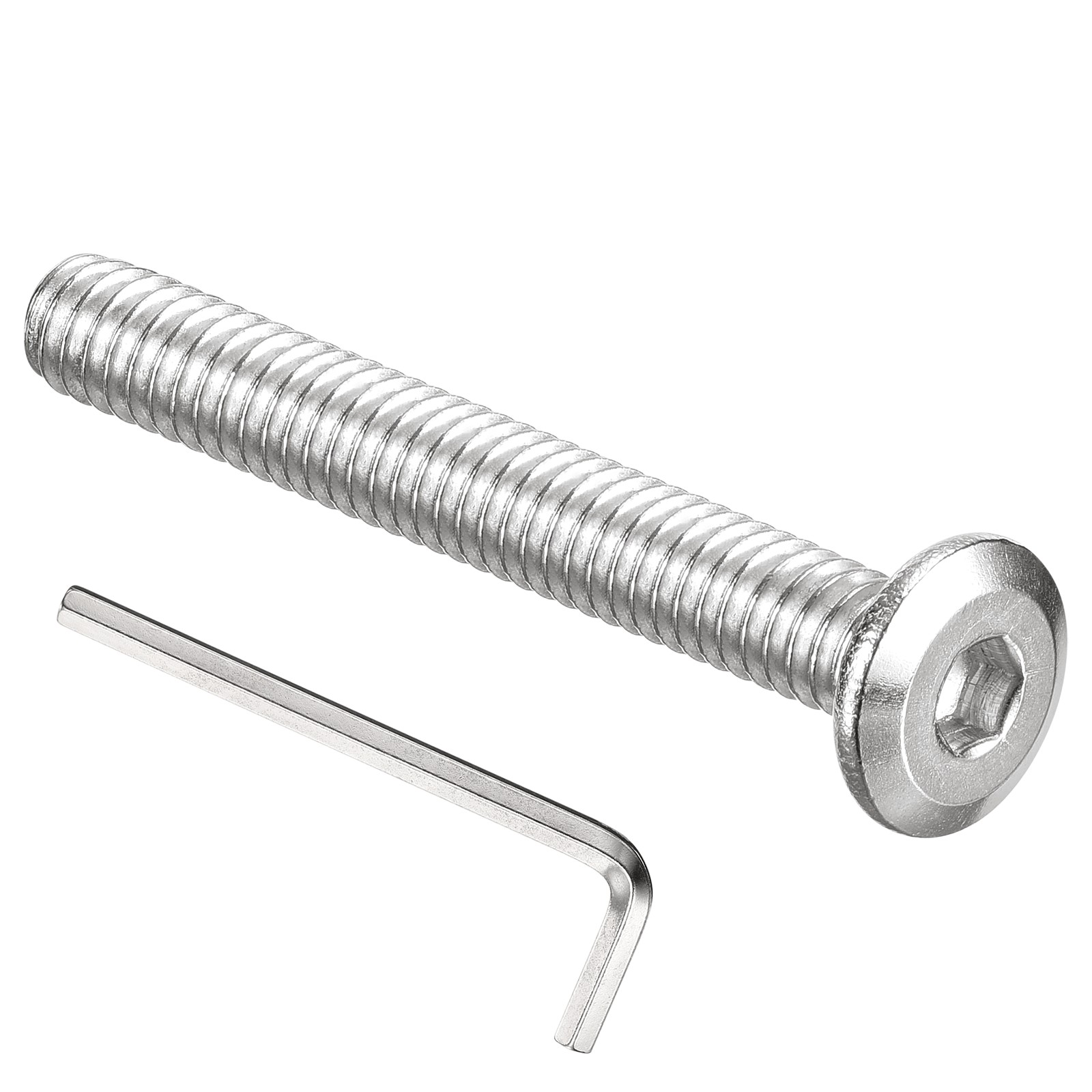 1/4-20 x 2″ Flat Head Hex Screw, 10PCS Stainless Steel Bolt with Hex Wrench