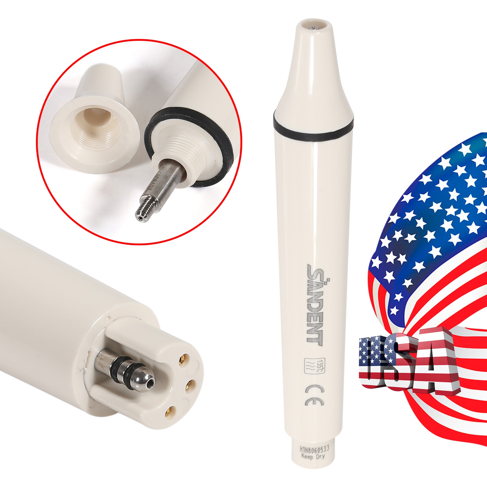 Ultrasonic Piezo Scaler Handpiece HW-3H HW-5L LED Fit EMS DTE SATELEC Woodpecker