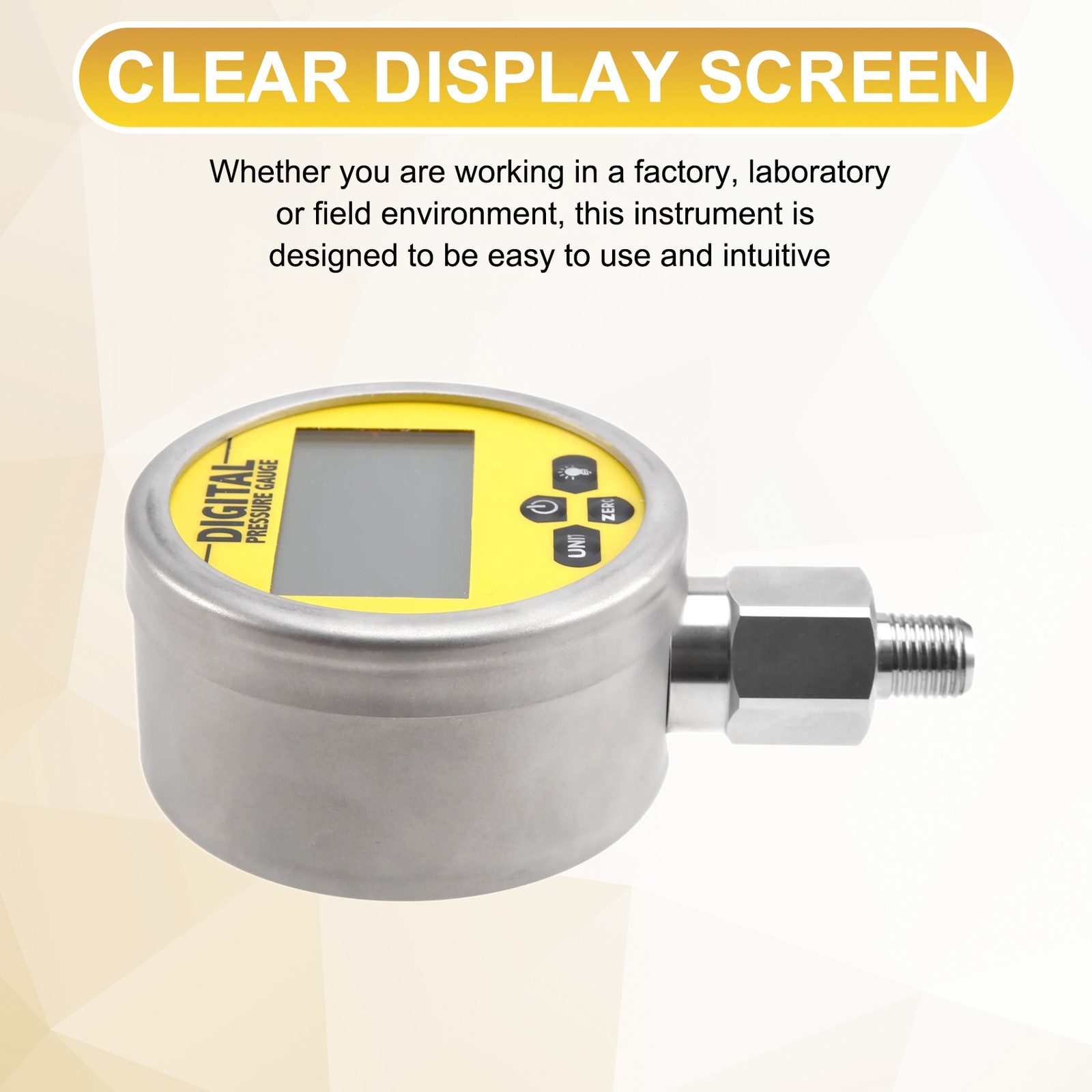 16MPa 80mm 0.4% 1/4 NPT Digital Display Pressure Gauge with Backlight 3867